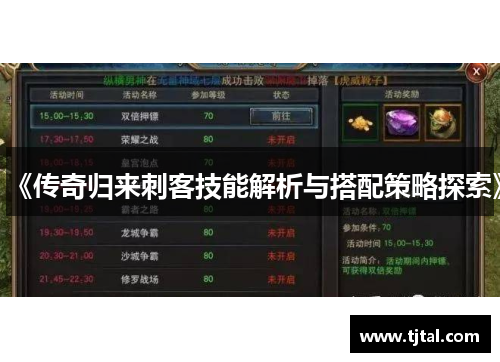 《传奇归来刺客技能解析与搭配策略探索》